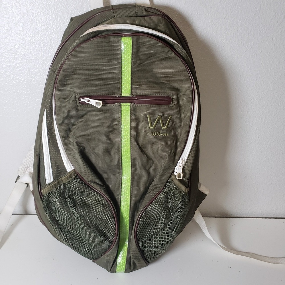Wilson Sporting Goods Tennis Gear Backpack Green‎ Sporty Gym Athletic
